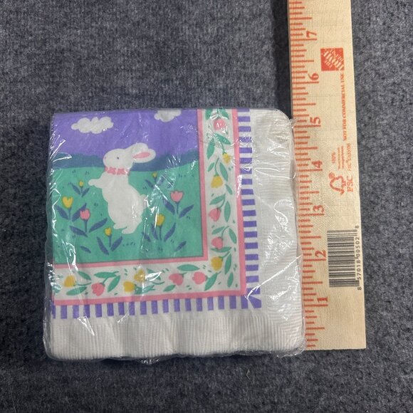 NOS Gibson Vintage Beverage Napkins 20pc 3 Ply 9.75x9.75 Easter Holiday Bunny - Picture 5 of 5